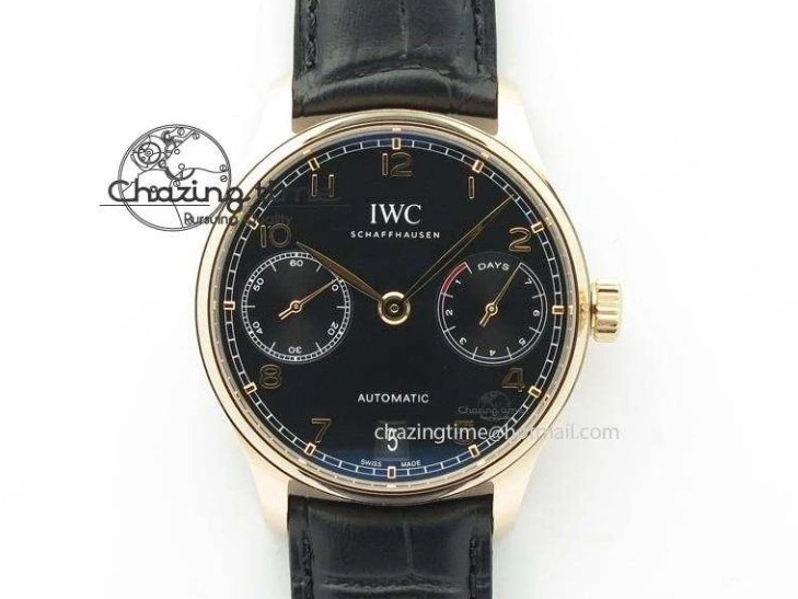 MIROTIME 0213 Portuguese Chrono SS ZF 1:1 Best Edition Gray Dial SS On Black Leather Strap A ZipUp 7215